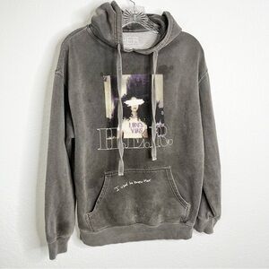 Her Hoodie Sweater XS Women Gray Tour Oversized Hooded Pockets Sweatshirt C1
